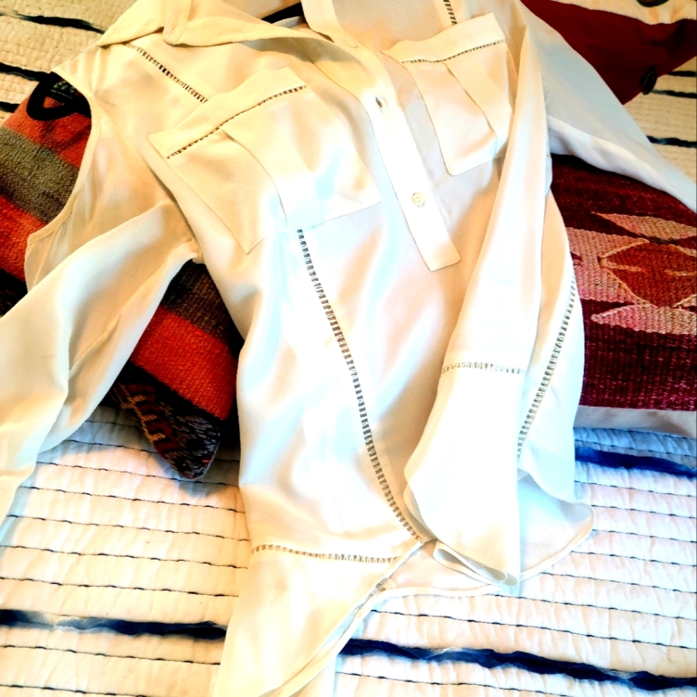 NICOLE MILLER Shoulderless Blouse